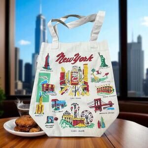 Vintage Cavallini Co New York CIty Tote Bag Cotton Travel Times Square NYC Shop